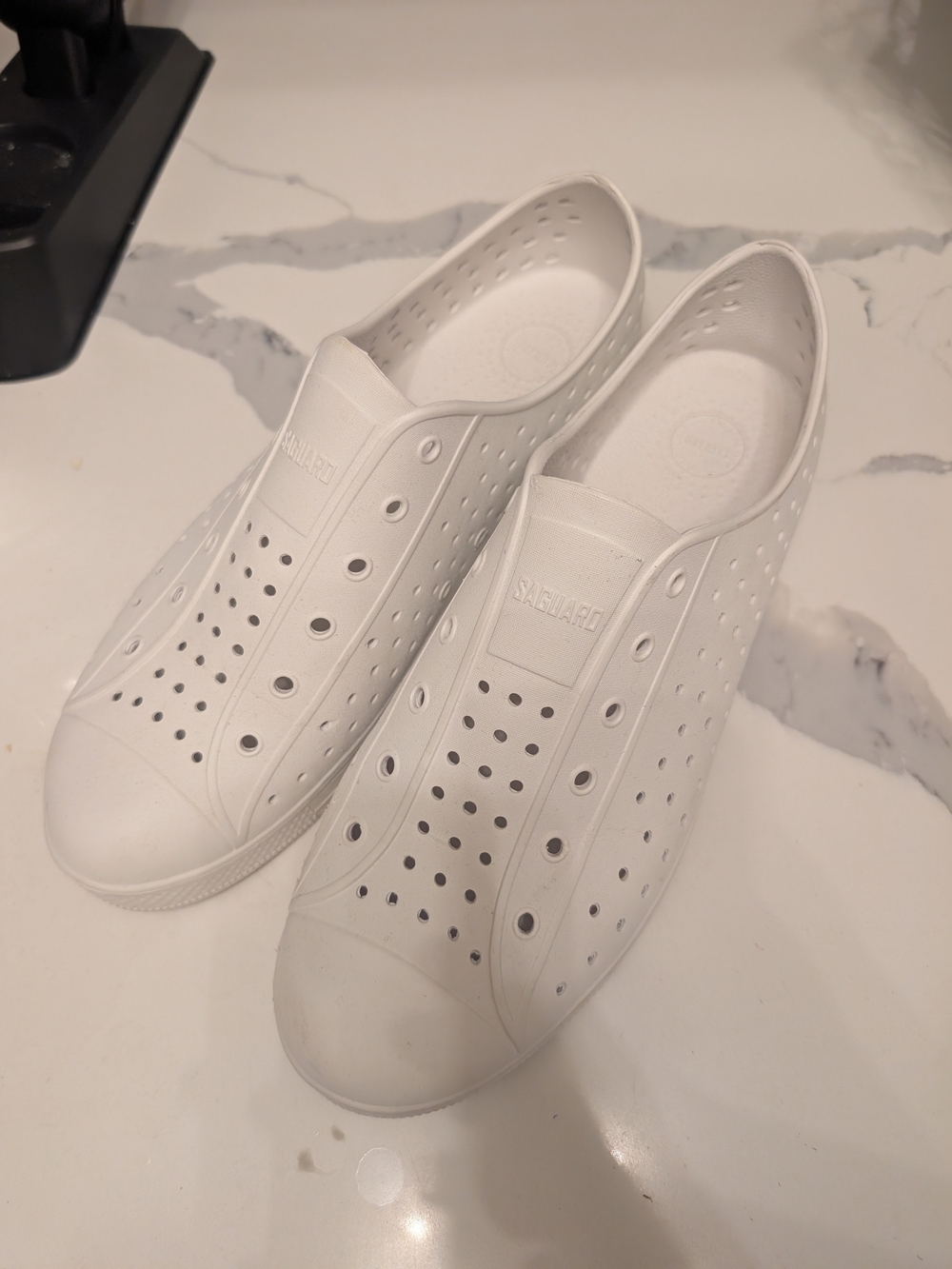 White Slip-On Boat Shoes